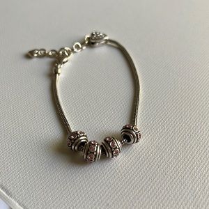 Four Pink Mini Crystal Brighton Beads